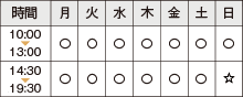 10:00～13:00/14:30～19:30